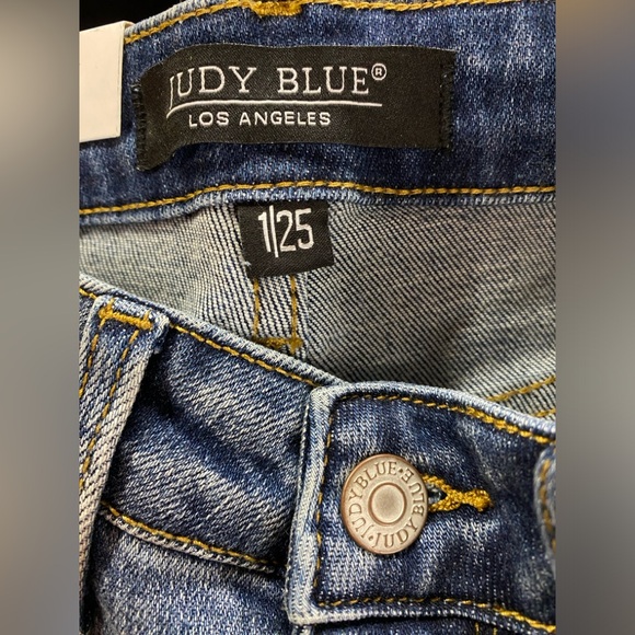 Judy Blue Jeans 1/25 Straight High Waist Side Seam Detail‎ Split Cuff NWT - Picture 3 of 14